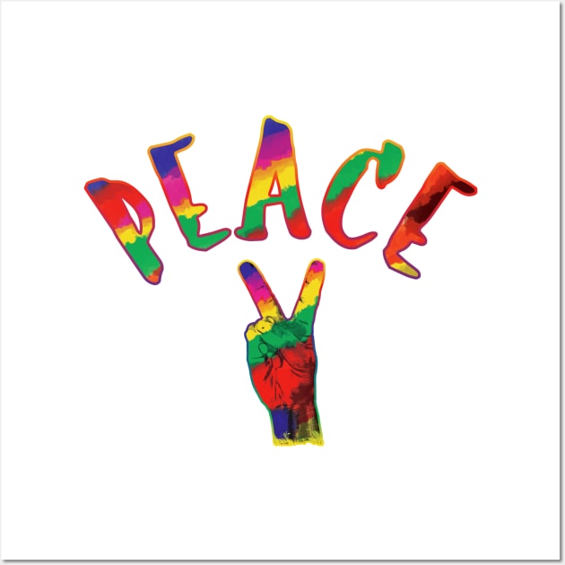 Peace Sign in Rainbow Colors Wall Art by Fairview Design